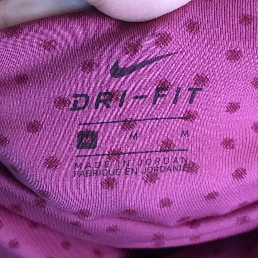 Nike Dry-Fit Yoga Twist High-Rise Polka Dot leggings size M Sweet Beet Athleisur - Picture 9 of 10